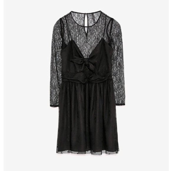 Zara Lace mesh dress NWT - Picture 3 of 4